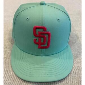 New Era 59FIFTY San Diego Padres City Connect Hat 7 3/4 Mint Green Pink Fitted